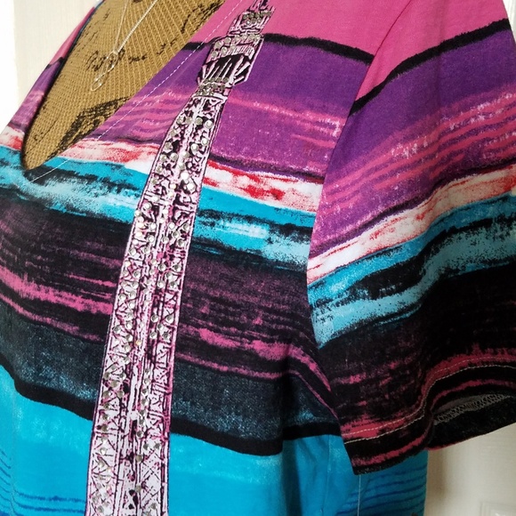 Onque Casual PARIS graphic tee Eiffel Tower multicolored Lrg. - Picture 6 of 7